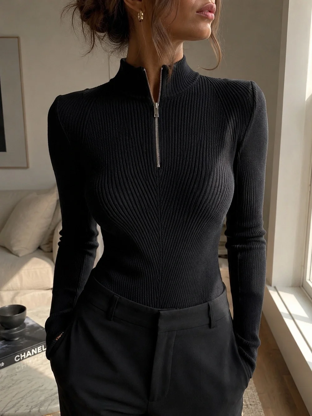 $400 NWT Nike Every Stitch Considered Made in Italy Rib Knit Wool Bodysuit